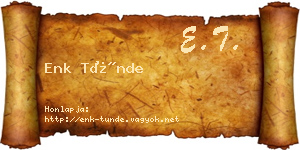 Enk Tünde névjegykártya
